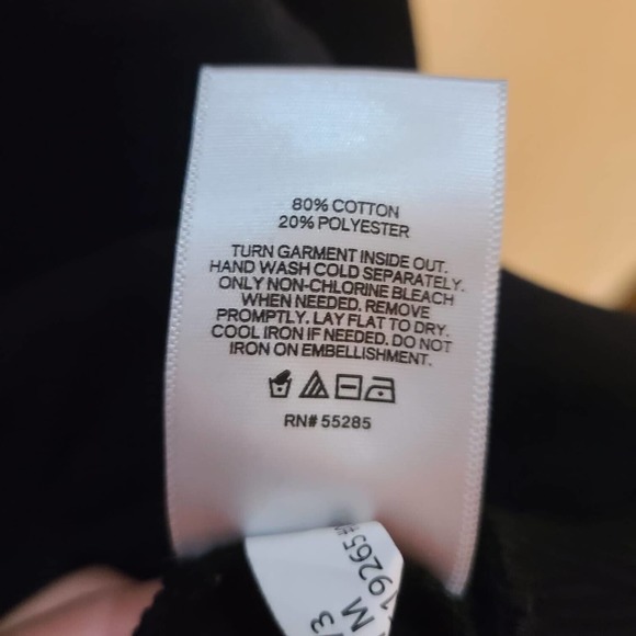 Express Black Pearl Embellished Long Sleeve Crew Neck Sweatshirt Size M - Picture 4 of 4